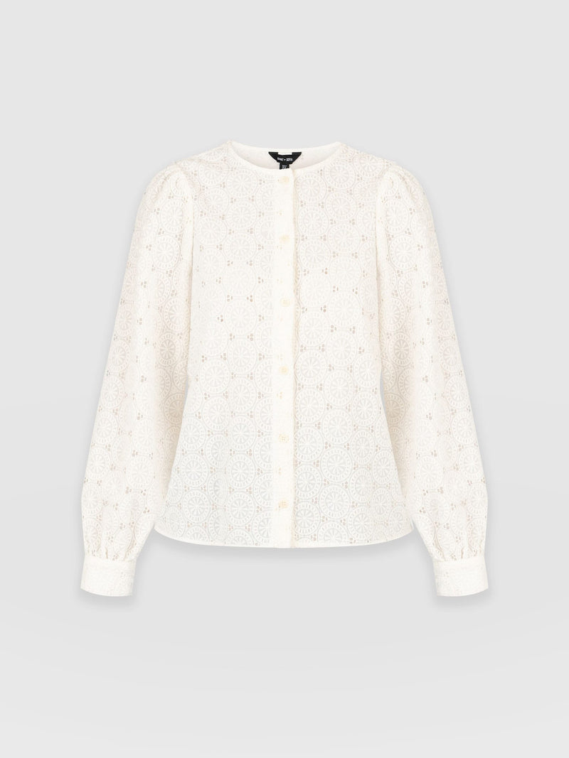 Tabitha Blouse - Cream Broderie