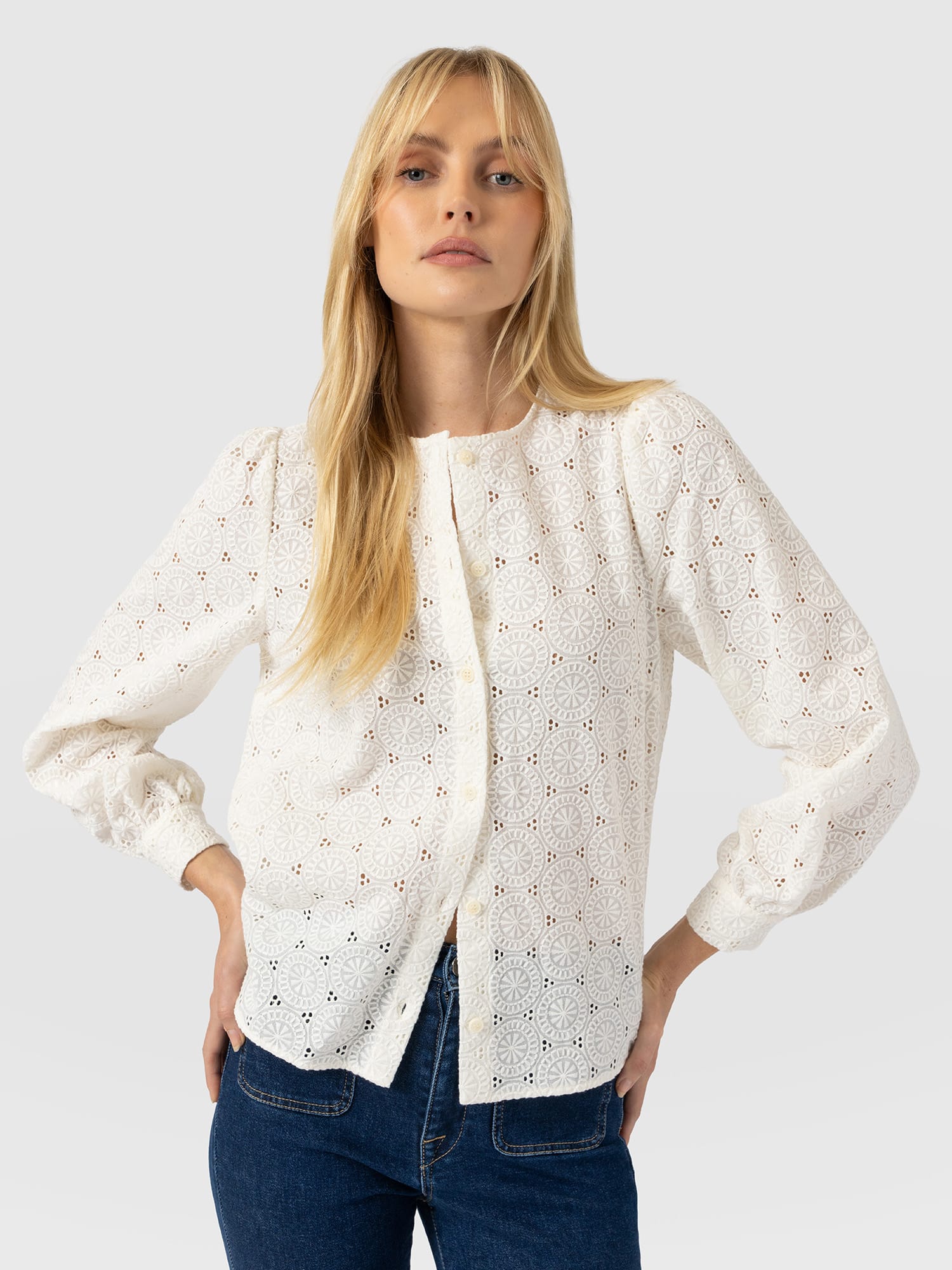 Tabitha Blouse - Cream Broderie