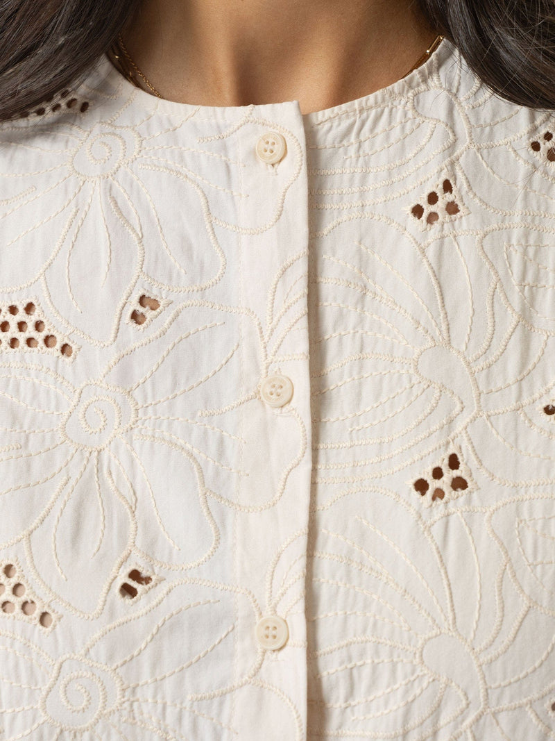 Tabitha Blouse - Cream Floral - Women's Blouses | Saint + Sofia® UK