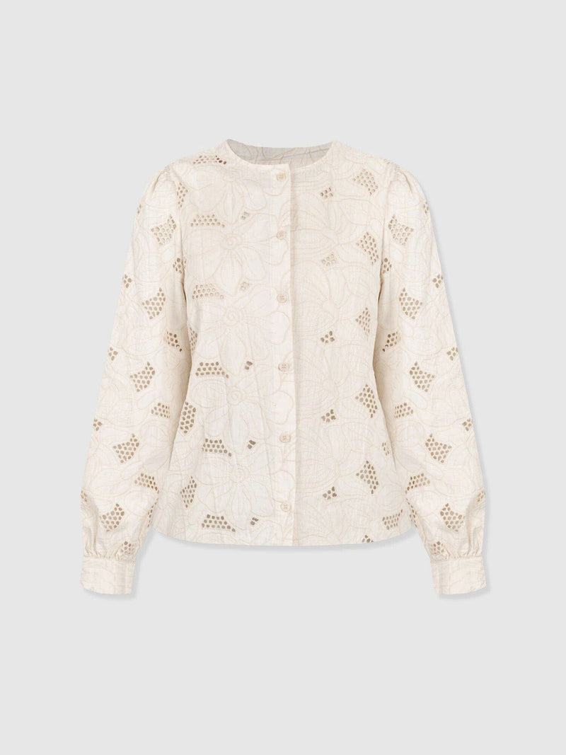 Tabitha Blouse - Cream Floral - Women's Blouses | Saint + Sofia® UK