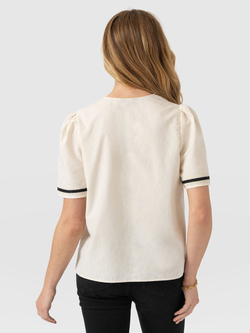 Tabitha Blouse - Cream - Women's Blouses | Saint + Sofia® UK