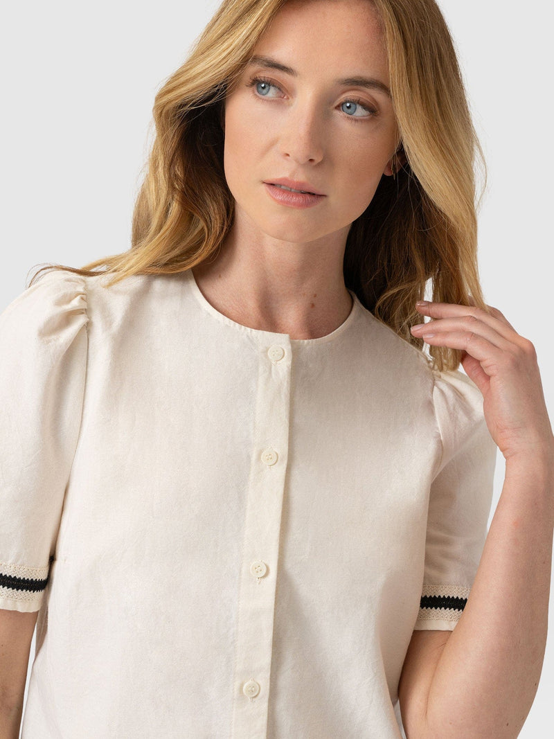 Tabitha Blouse - Cream - Women's Blouses | Saint + Sofia® UK