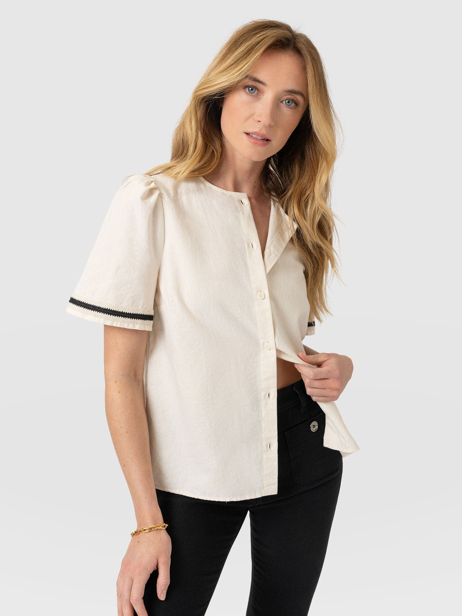 Tabitha Blouse - Cream - Women's Blouses | Saint + Sofia® UK