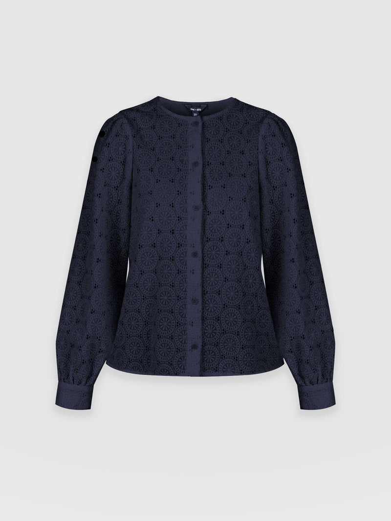 Tabitha Blouse - Navy - Women's Blouses | Saint + Sofia® UK