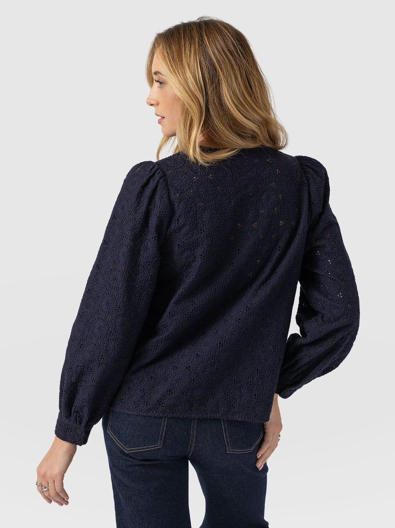 Tabitha Blouse - Navy - Women's Blouses | Saint + Sofia® UK