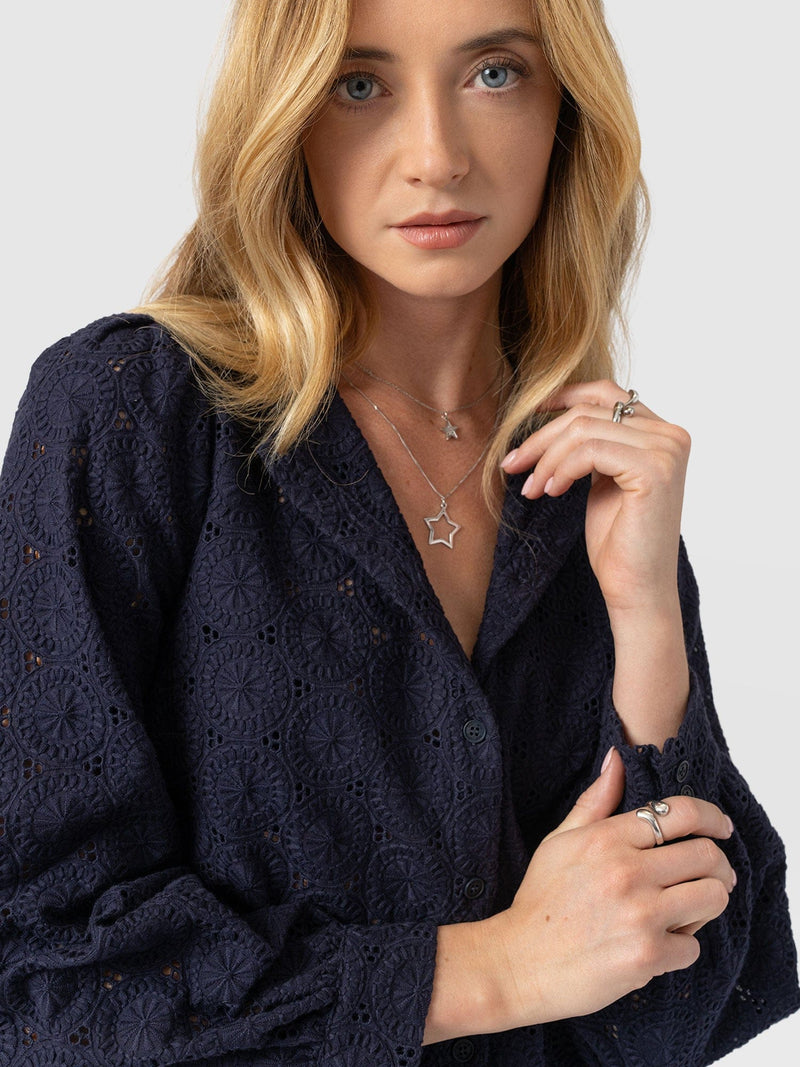 Tabitha Blouse - Navy - Women's Blouses | Saint + Sofia® UK