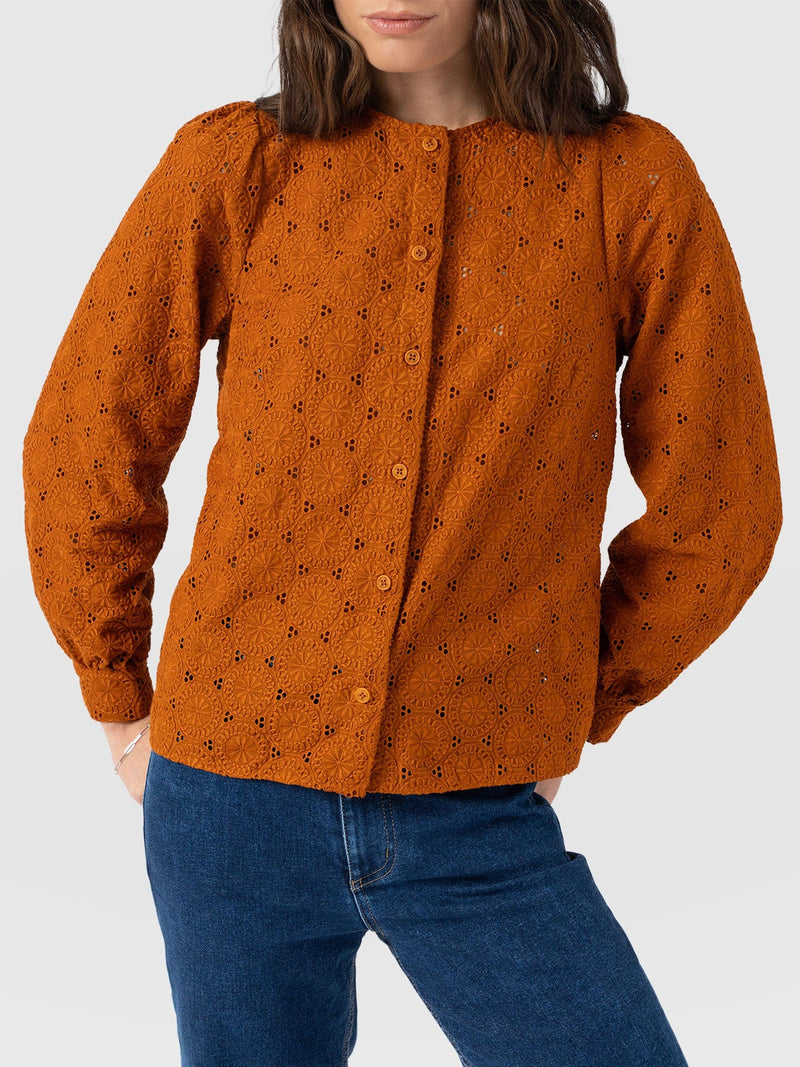 Tabitha Blouse Tan - Women's Blouses | Saint + Sofia® UK