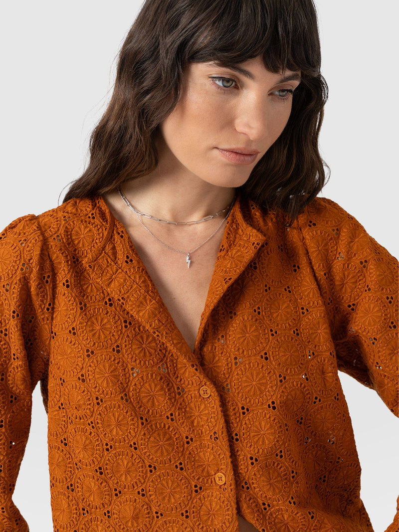 Tabitha Blouse Tan - Women's Blouses | Saint + Sofia® UK