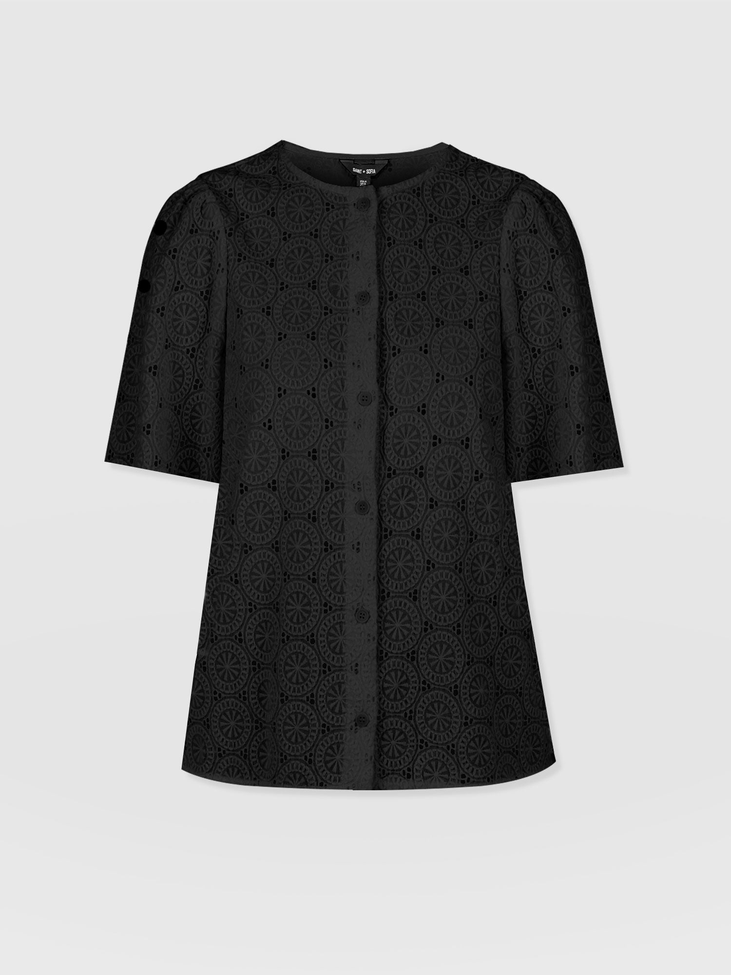 Tabitha Short Sleeve Blouse - Black - Women's Blouses | Saint + Sofia® UK