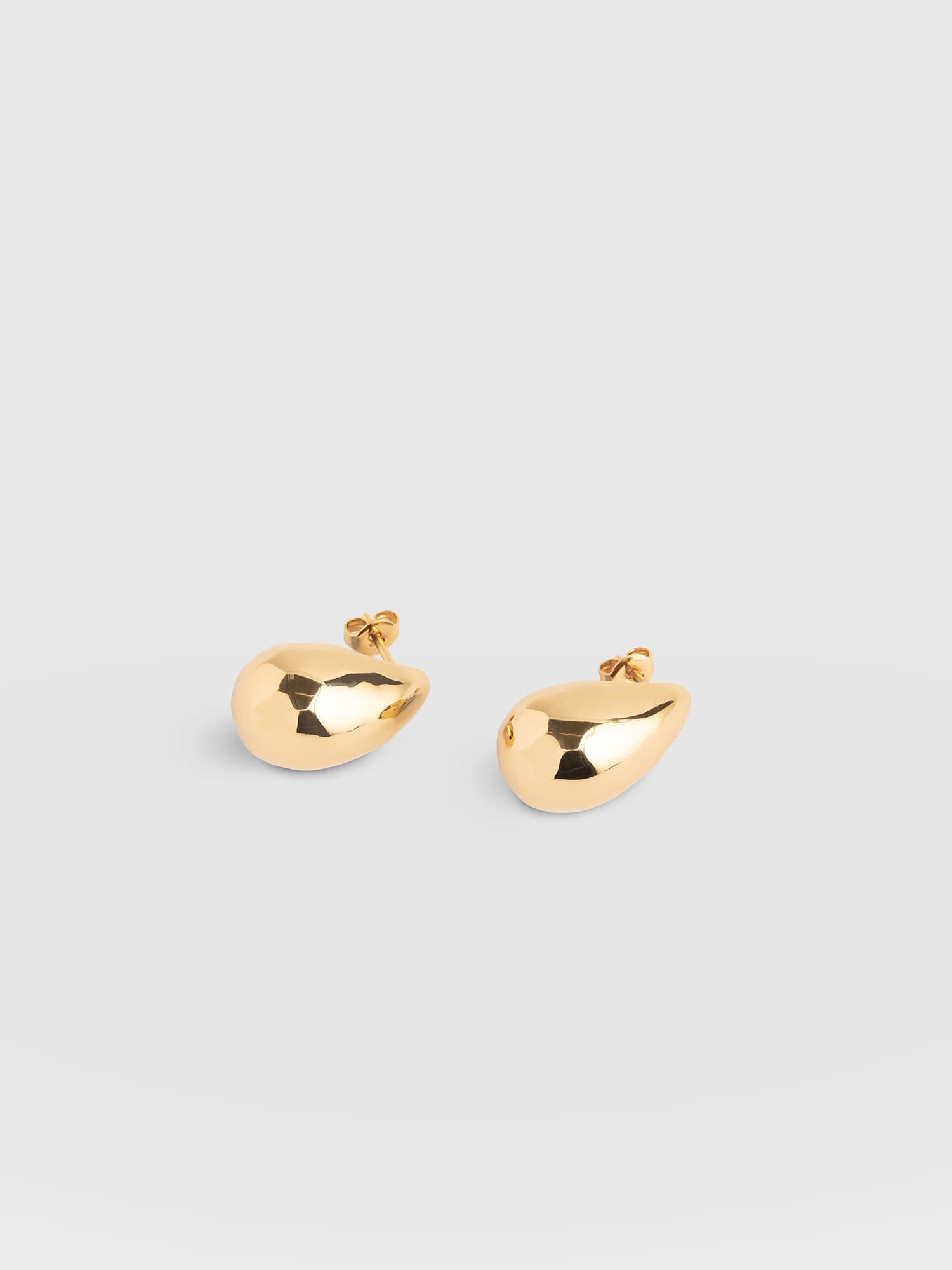Teardrop Hammered Earrings - Gold