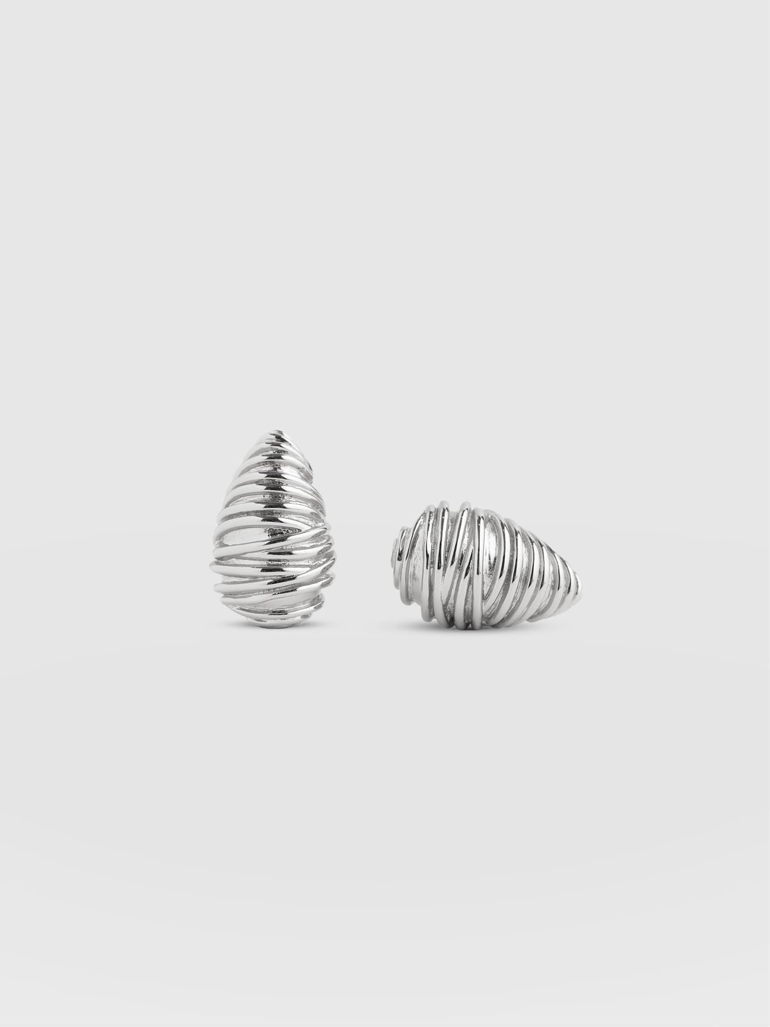 Teardrop Swirl Earrings - Silver