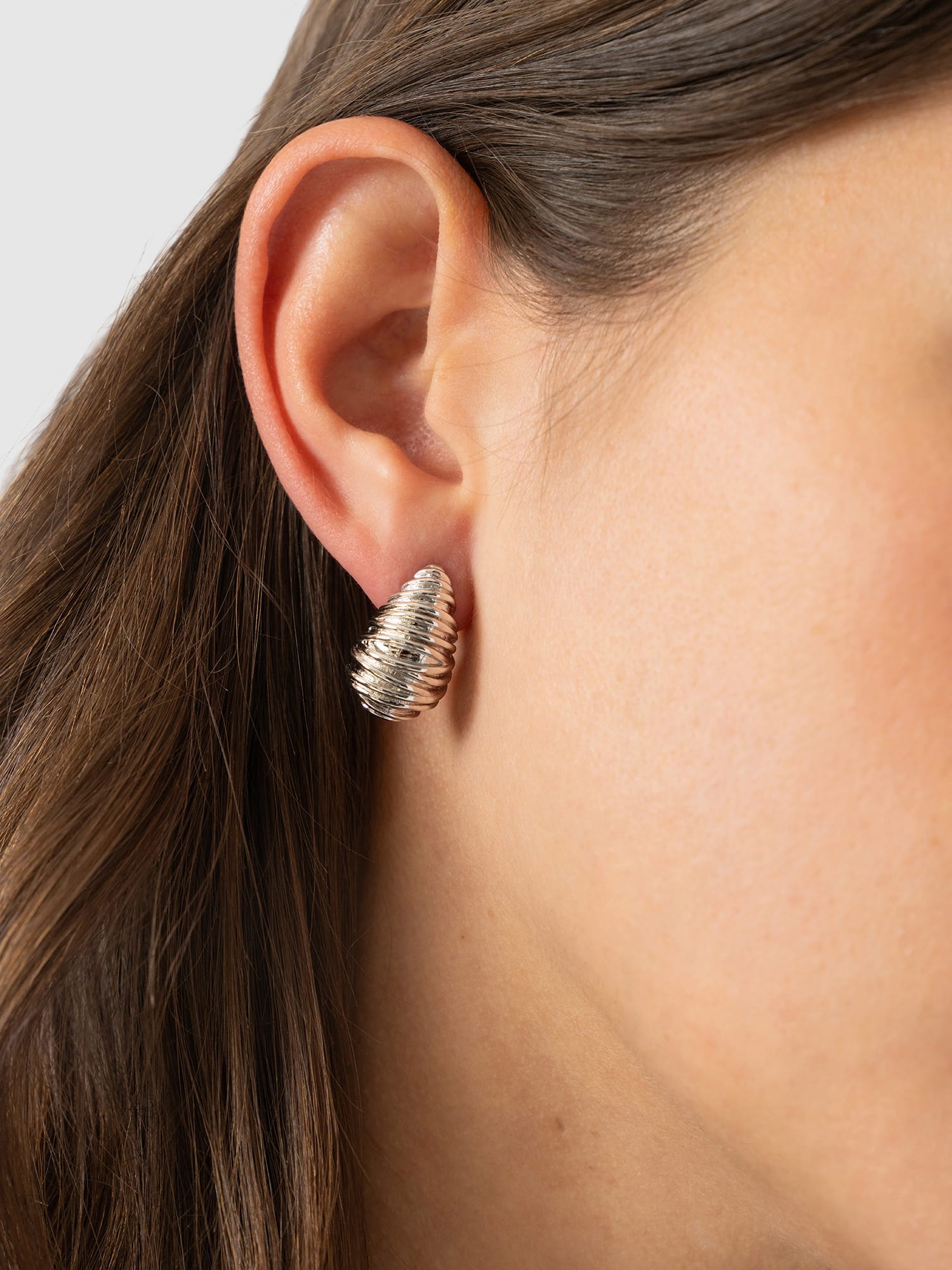 Teardrop Swirl Earrings - Silver