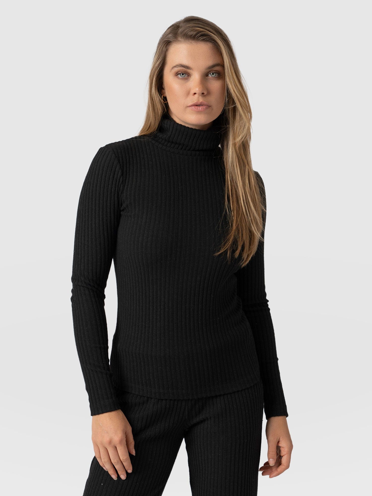 Tempest Roll Neck Black - Women's Tops | Saint + Sofia® UK