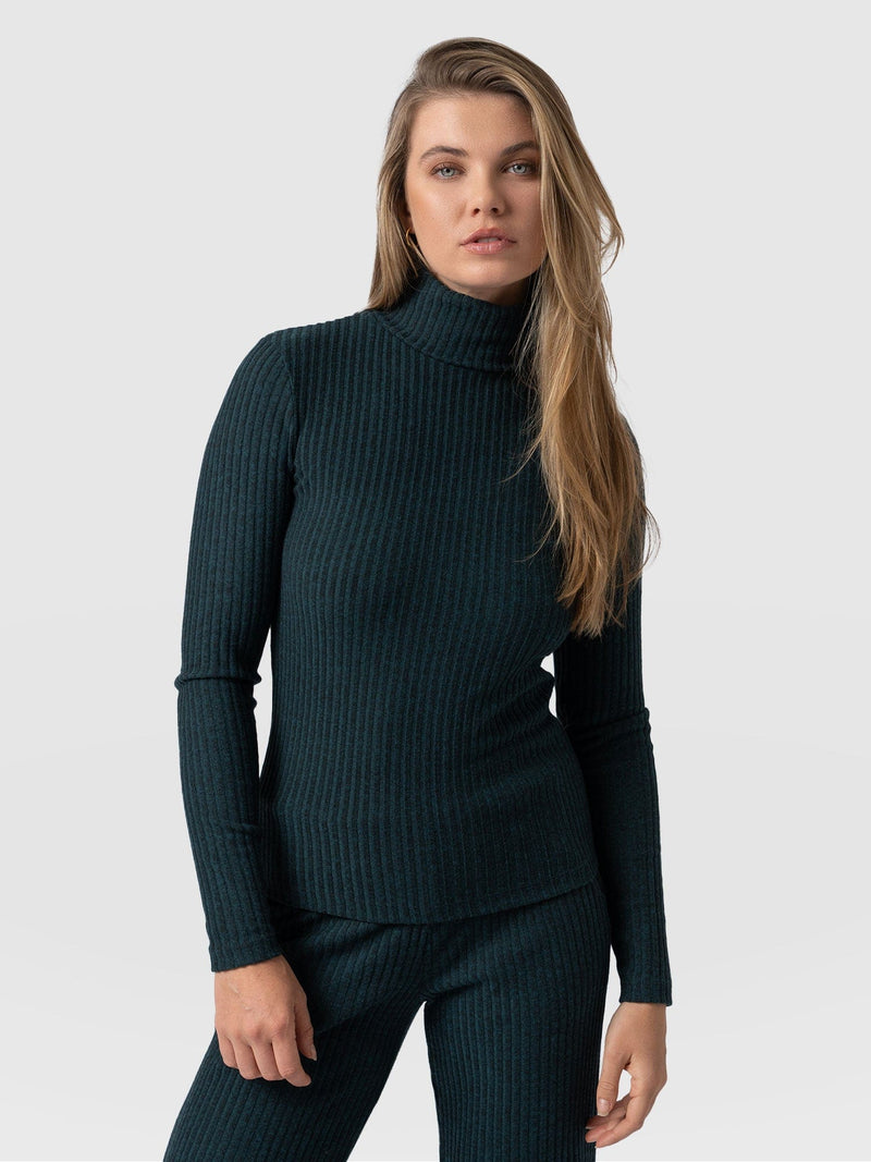 Tempest Roll Neck Green - Women's Tops | Saint + Sofia® UK