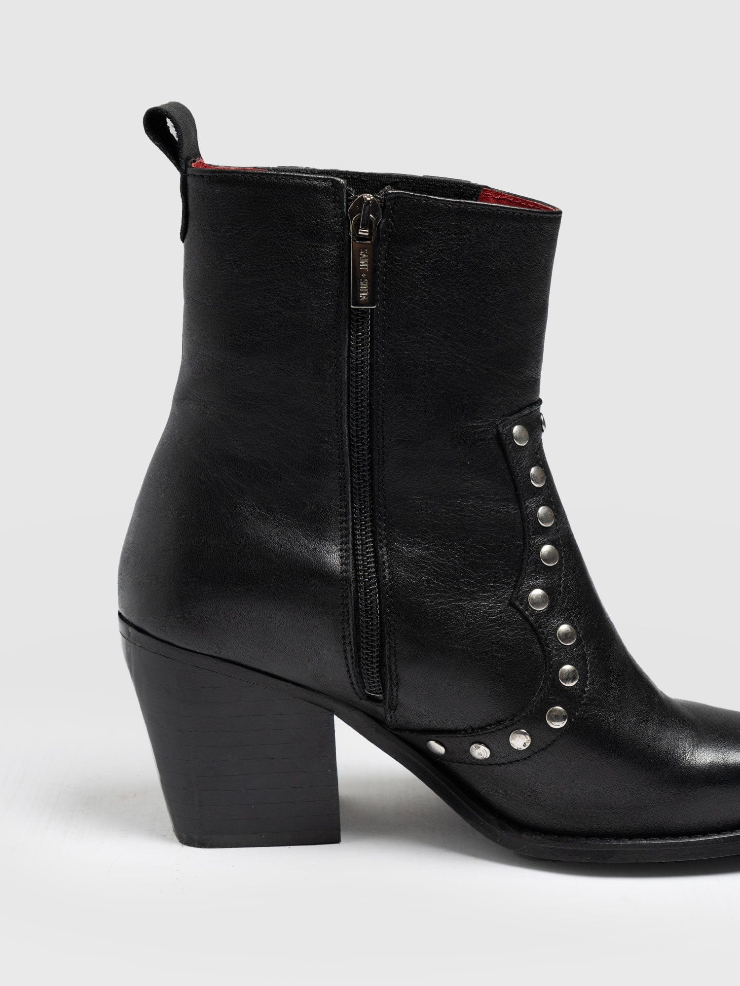Texas Studded Boot Black - Women's Leather Boots | Saint + Sofia® UK