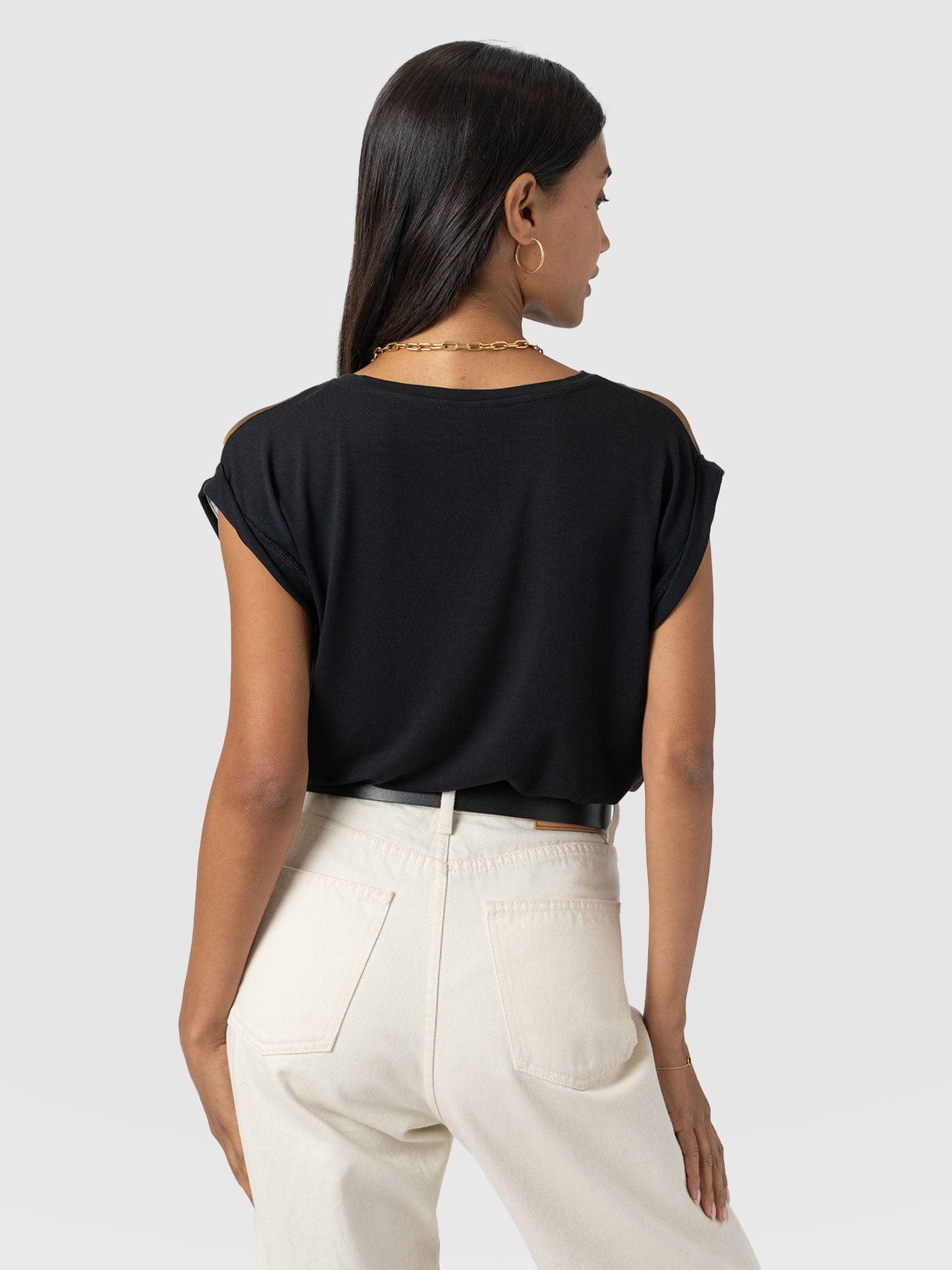 Turn Up Contrast Tee - Yellow Gradient - Women's T-shirts | Saint + Sofia® UK