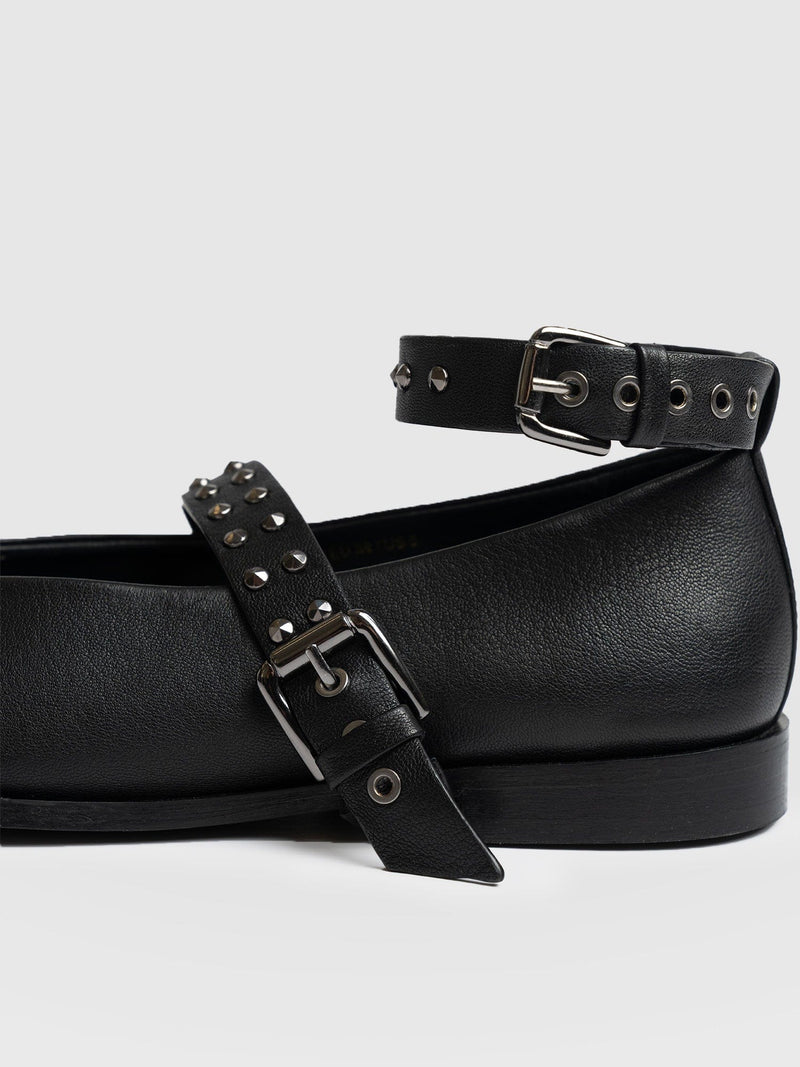 Vega Studded Ballerina Flats - Black - Women's Shoes | Saint + Sofia? UK