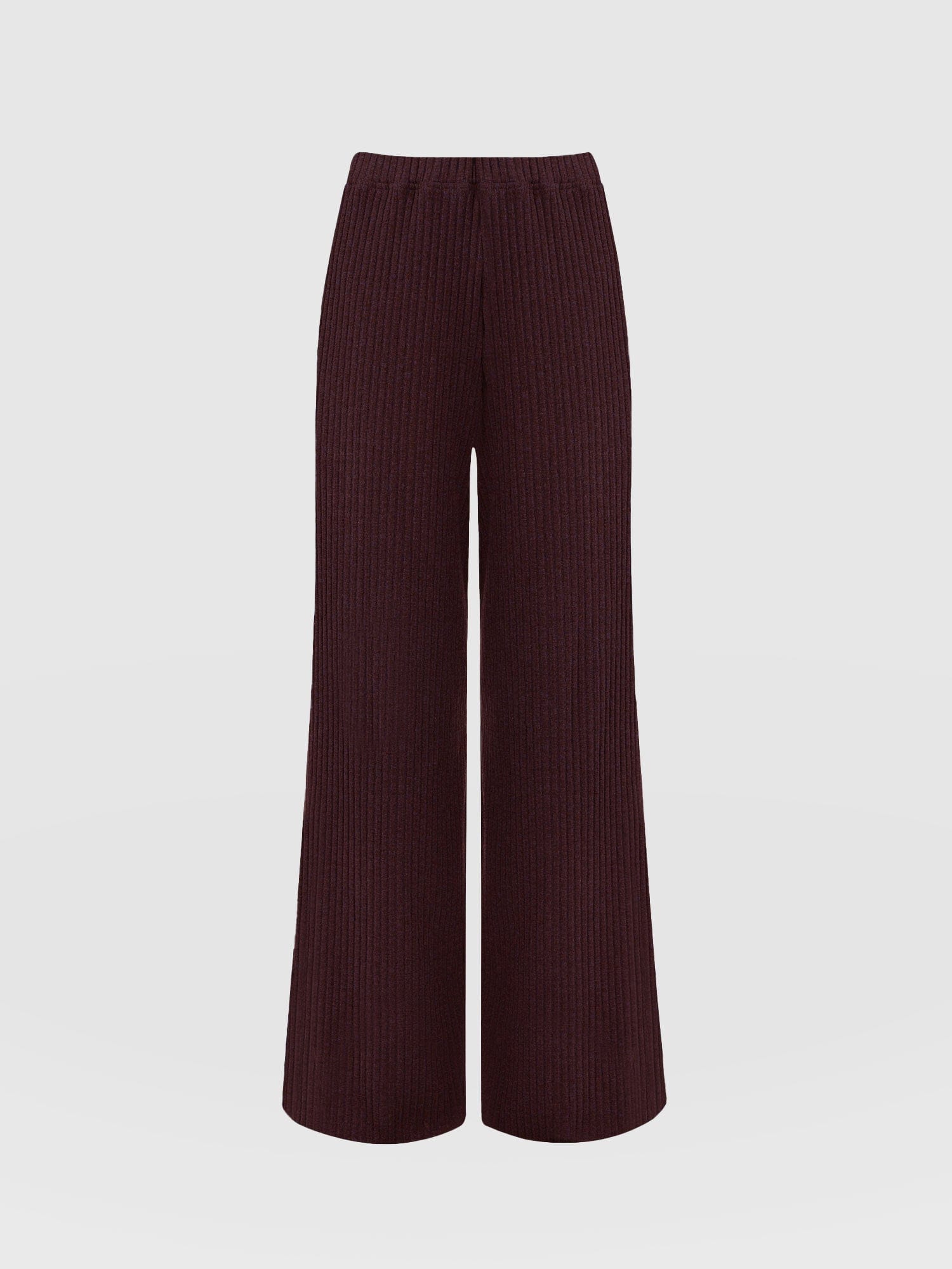 Hoxton Rib Wide Leg Pant Burgundy - Women's Trousers | Saint and Sofia® UK