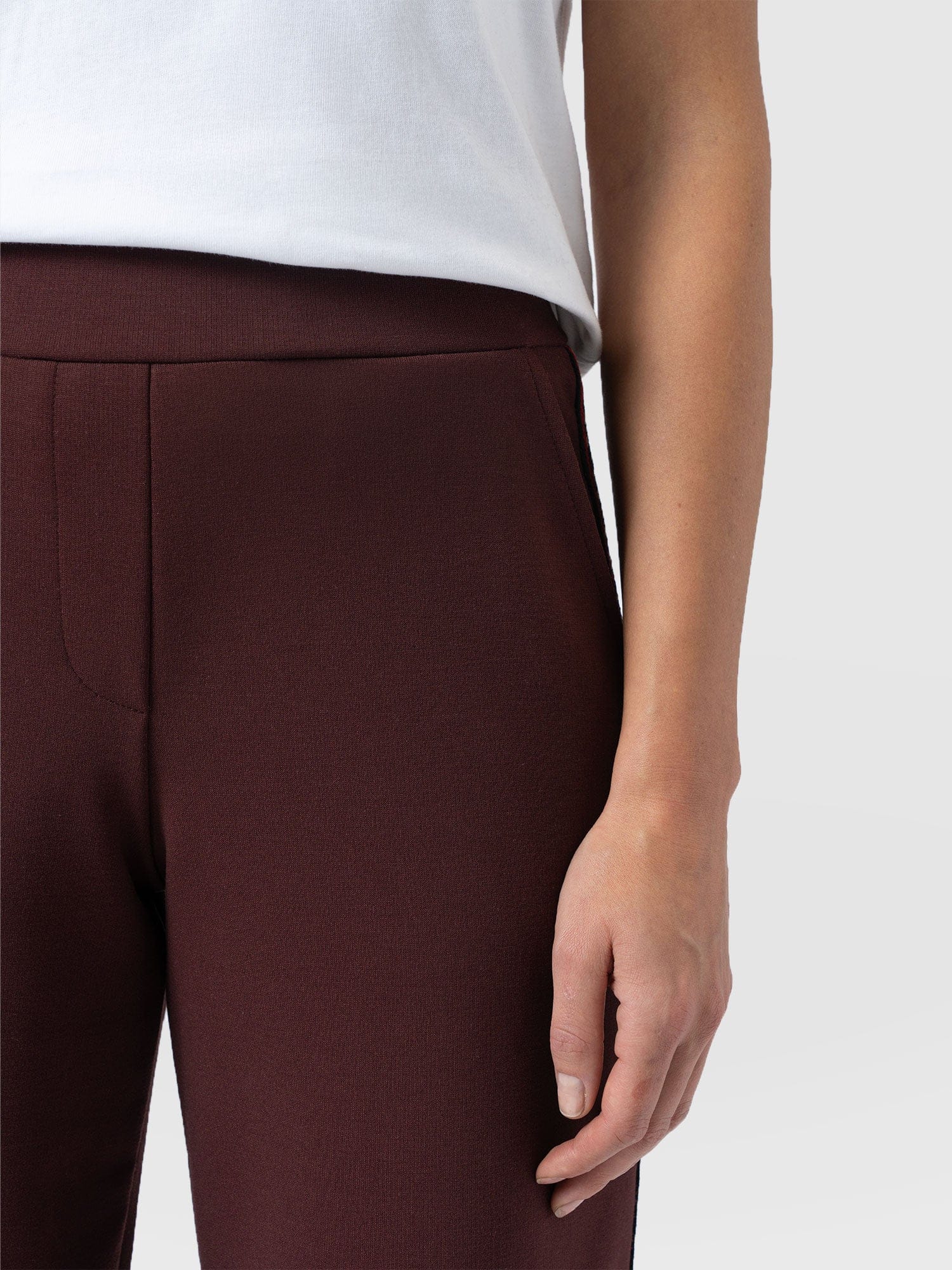 Victory Straight Leg Pant - Maroon - Leopard - Women's Trousers | Saint + Sofia® UK