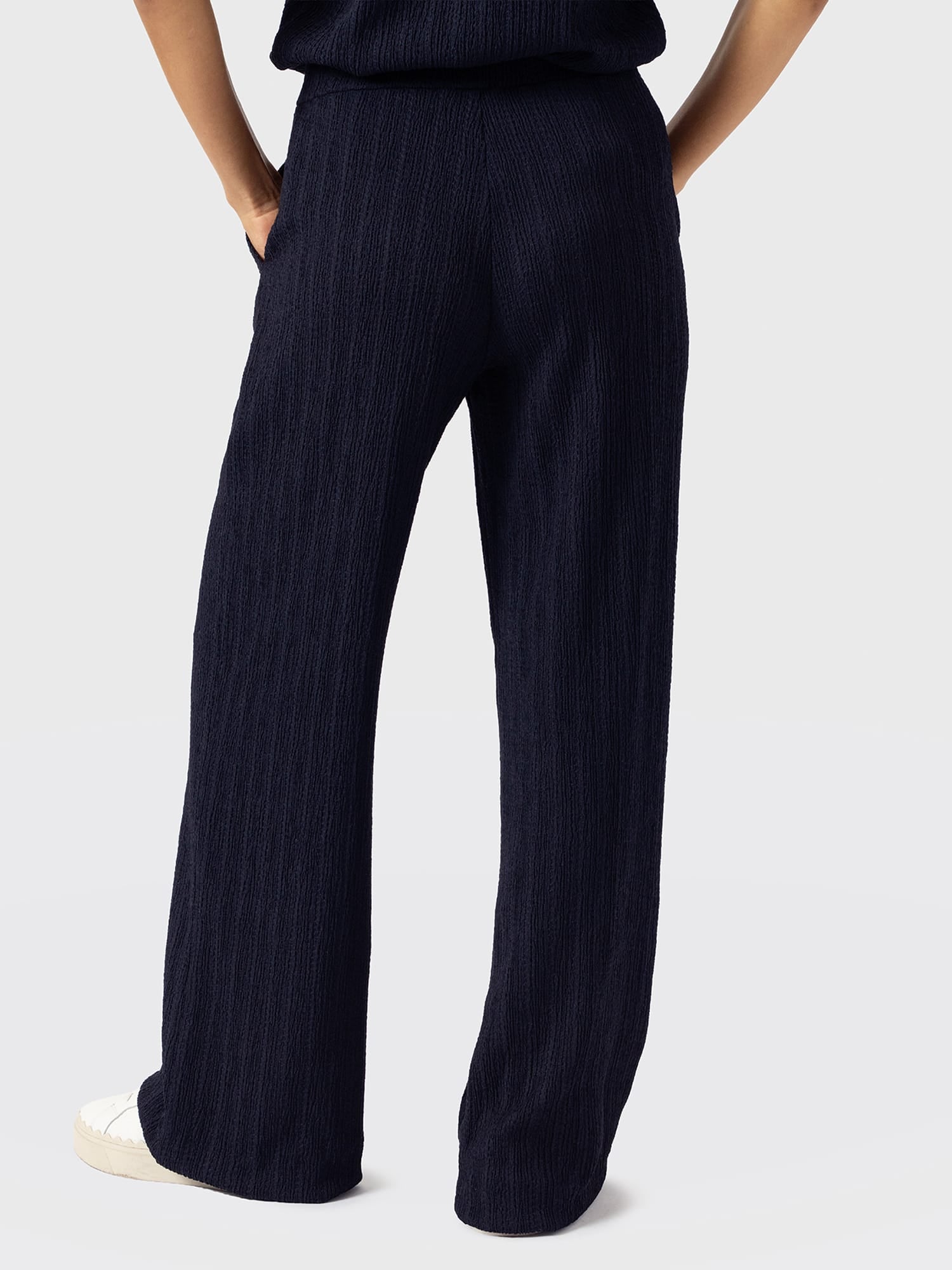 Victory Straight Leg Pant - Navy Textured - Women's Trousers | Saint + Sofia® UK