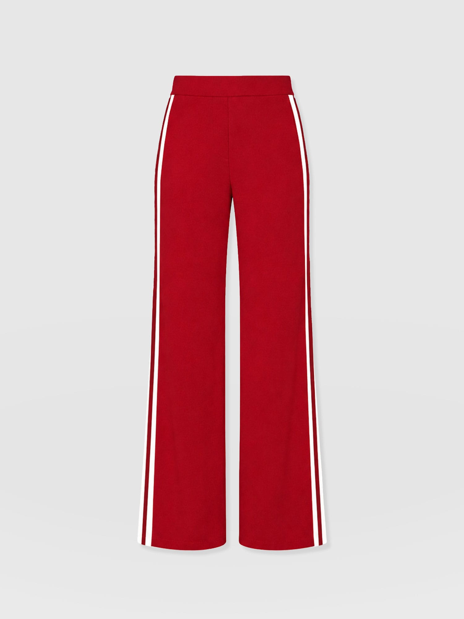 Hoxton Straight Leg Pant - Red - Brown Stripe - Women's Trousers | Saint and Sofia® UK