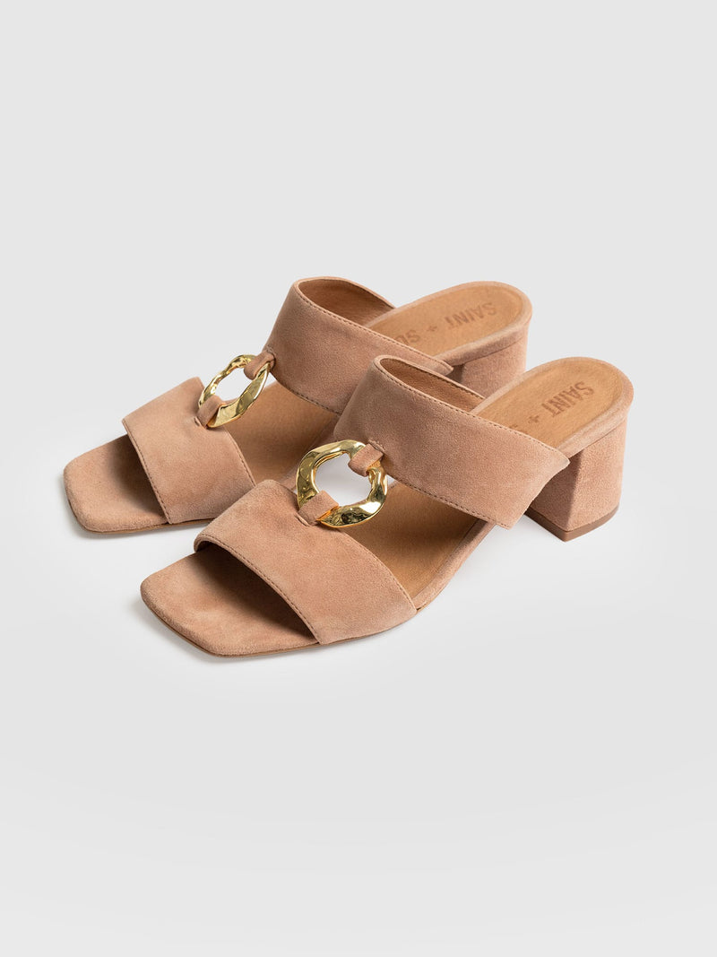 Vivienne Heeled Mules - Blush - Women's Shoes | Saint + Sofia® UK