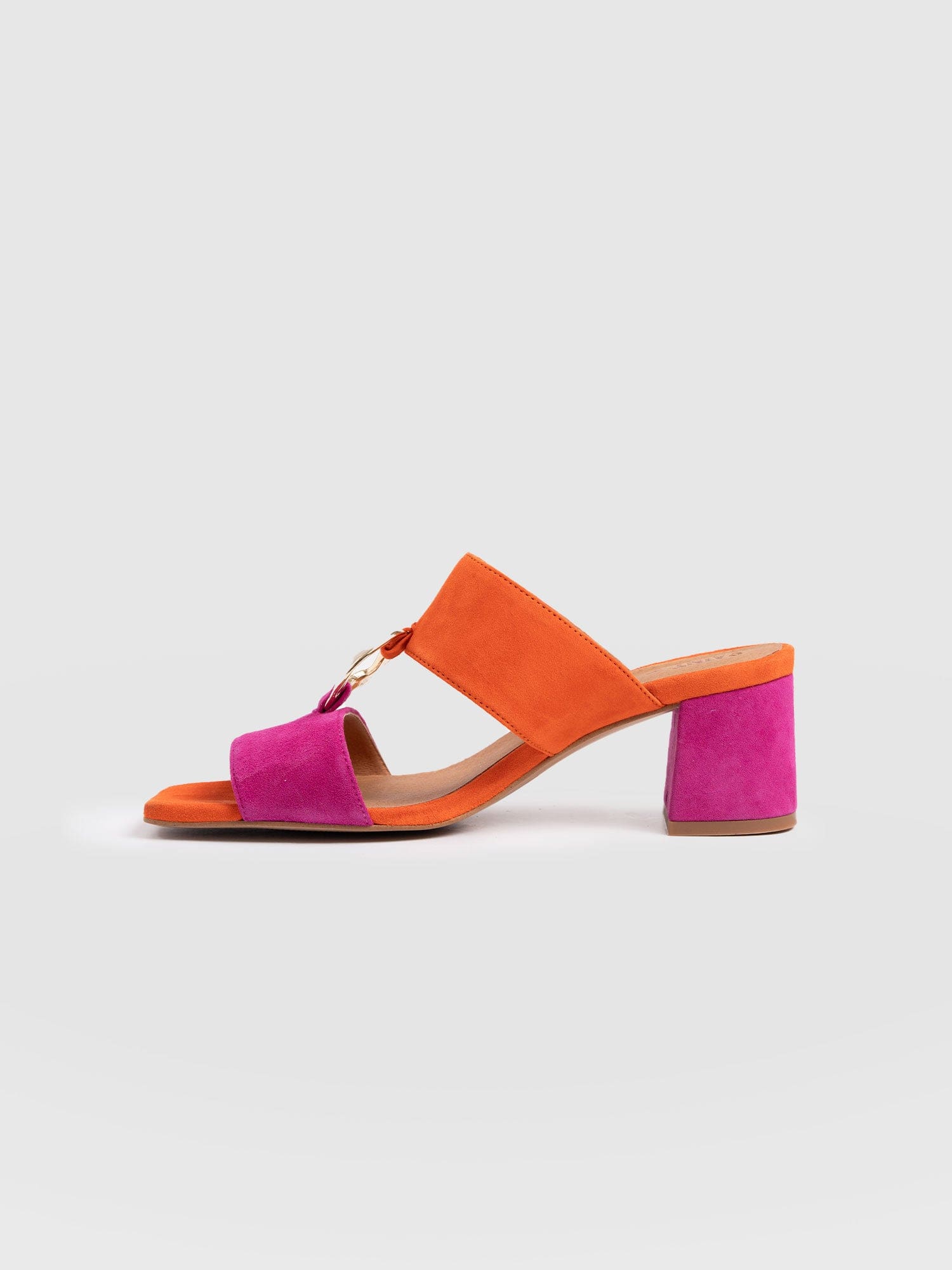 Vivienne Heeled Mules - Pink/Orange - Women's Shoes | Saint + Sofia® UK