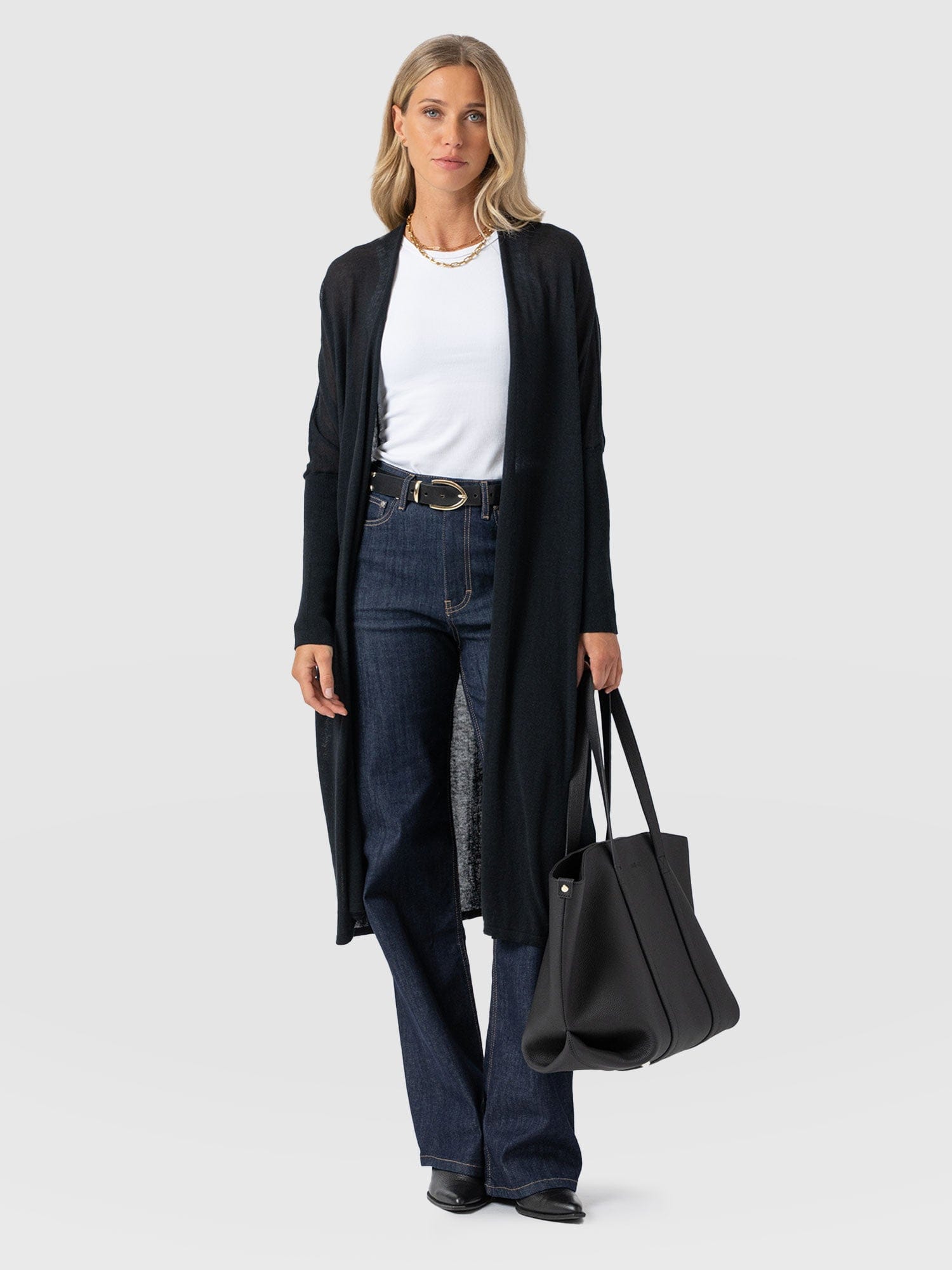 Waterfall Cardigan - Black - Women's Cardigans | Saint + Sofia® UK
