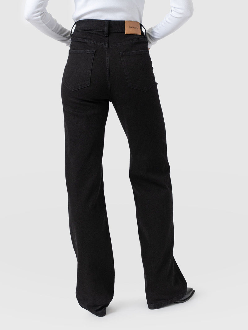 Wide Leg Jean - Black - Women's Denims | Saint + Sofia® UK