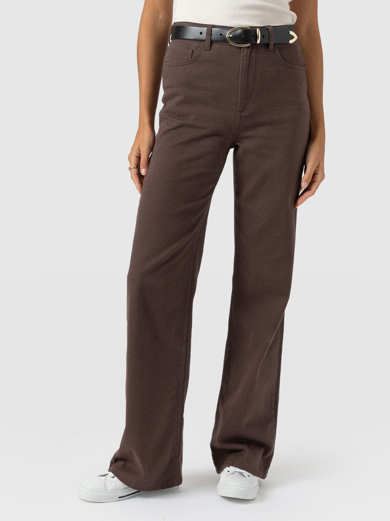 Wide Leg Jean - Brown - Women's Jeans | Saint + Sofia® UK