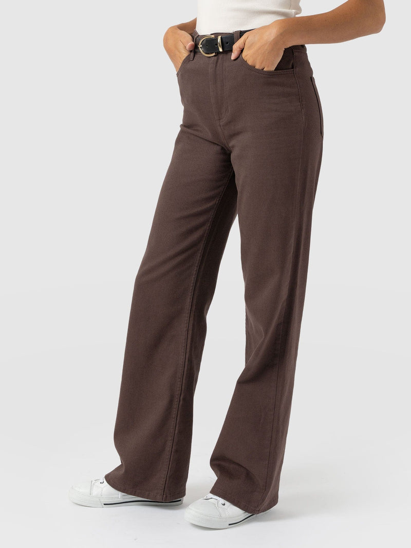 Wide Leg Jean - Brown - Women's Jeans | Saint + Sofia® UK