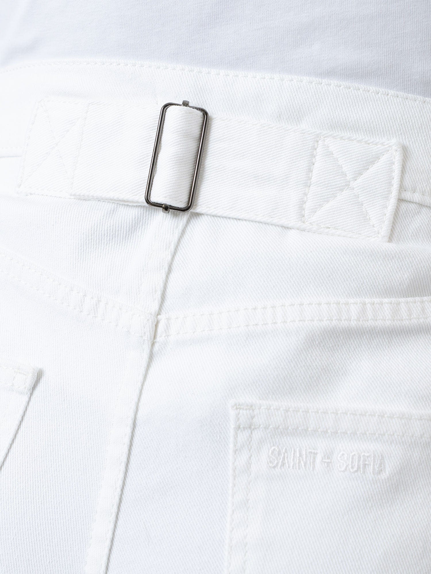 Adjustable Wide Leg Jean - White - Women's Denims | Saint + Sofia® UK