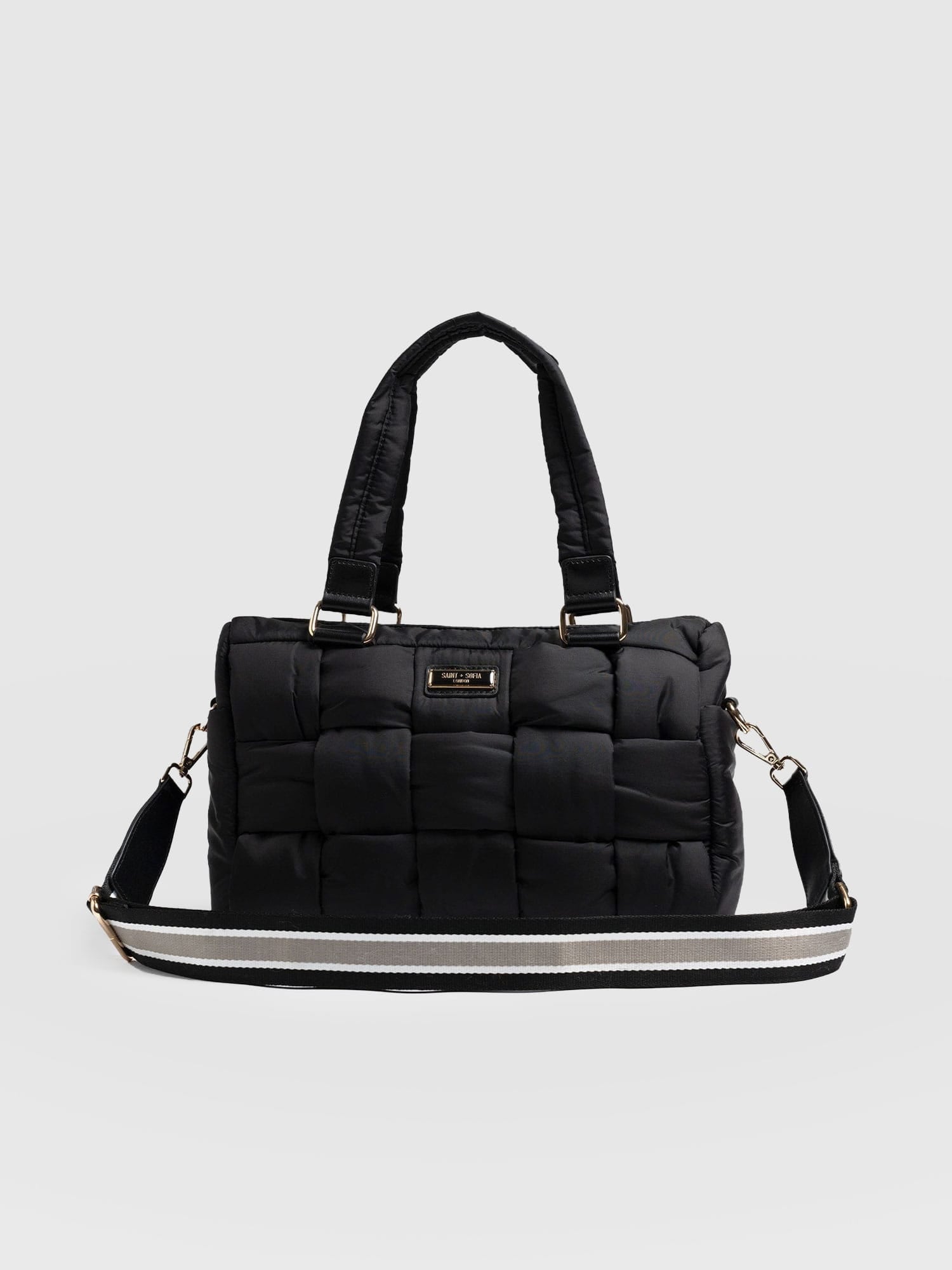 Woven Duffle Bag - Black/Grey