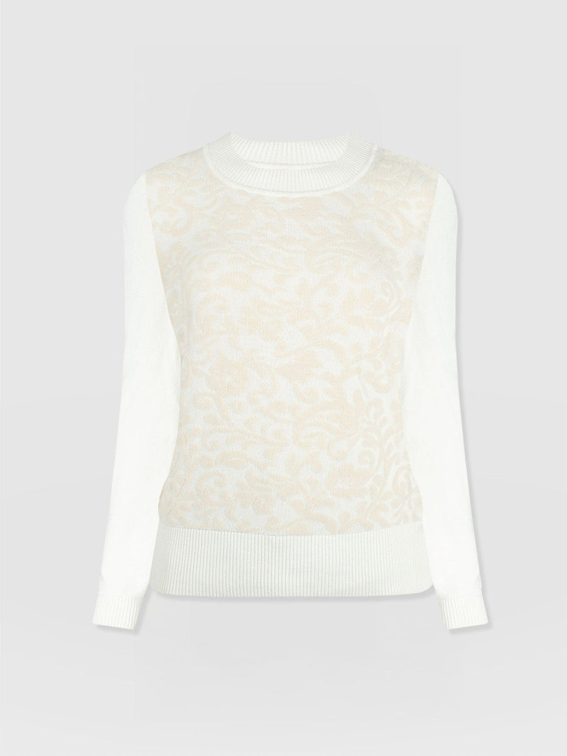 Wren Long Sleeve Knit - Cream - Women's Knitwears | Saint + Sofia? UK