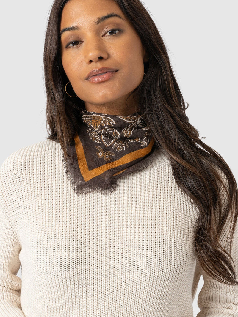 Wren Paisley Scarf - Brown - Women's Scarves | Saint + Sofia® UK