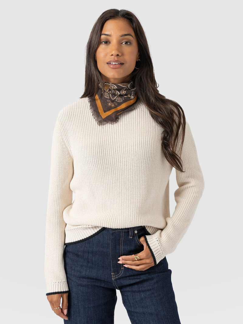 Wren Paisley Scarf - Brown - Women's Scarves | Saint + Sofia® UK