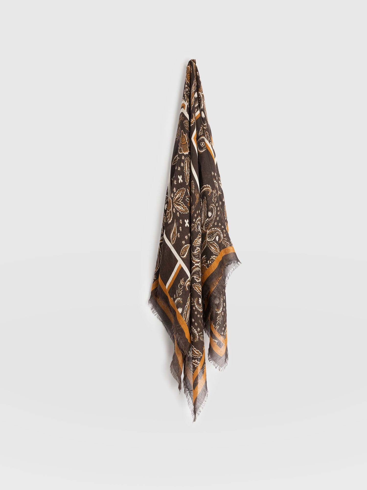 Wren Paisley Scarf - Brown - Women's Scarves | Saint + Sofia® UK