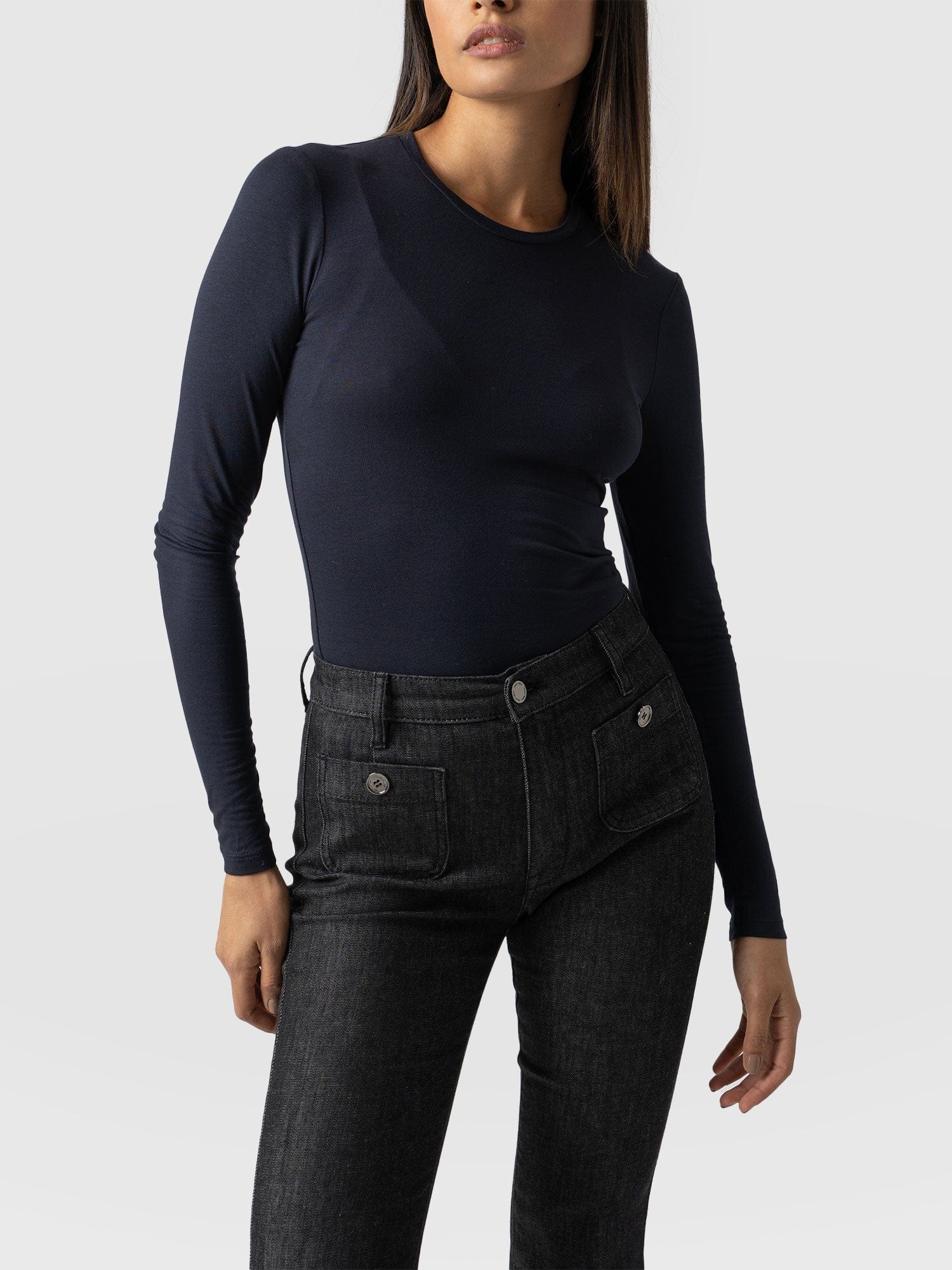 Austen Crew Neck Tee Navy - Women's T-Shirts | Saint + Sofia® UK