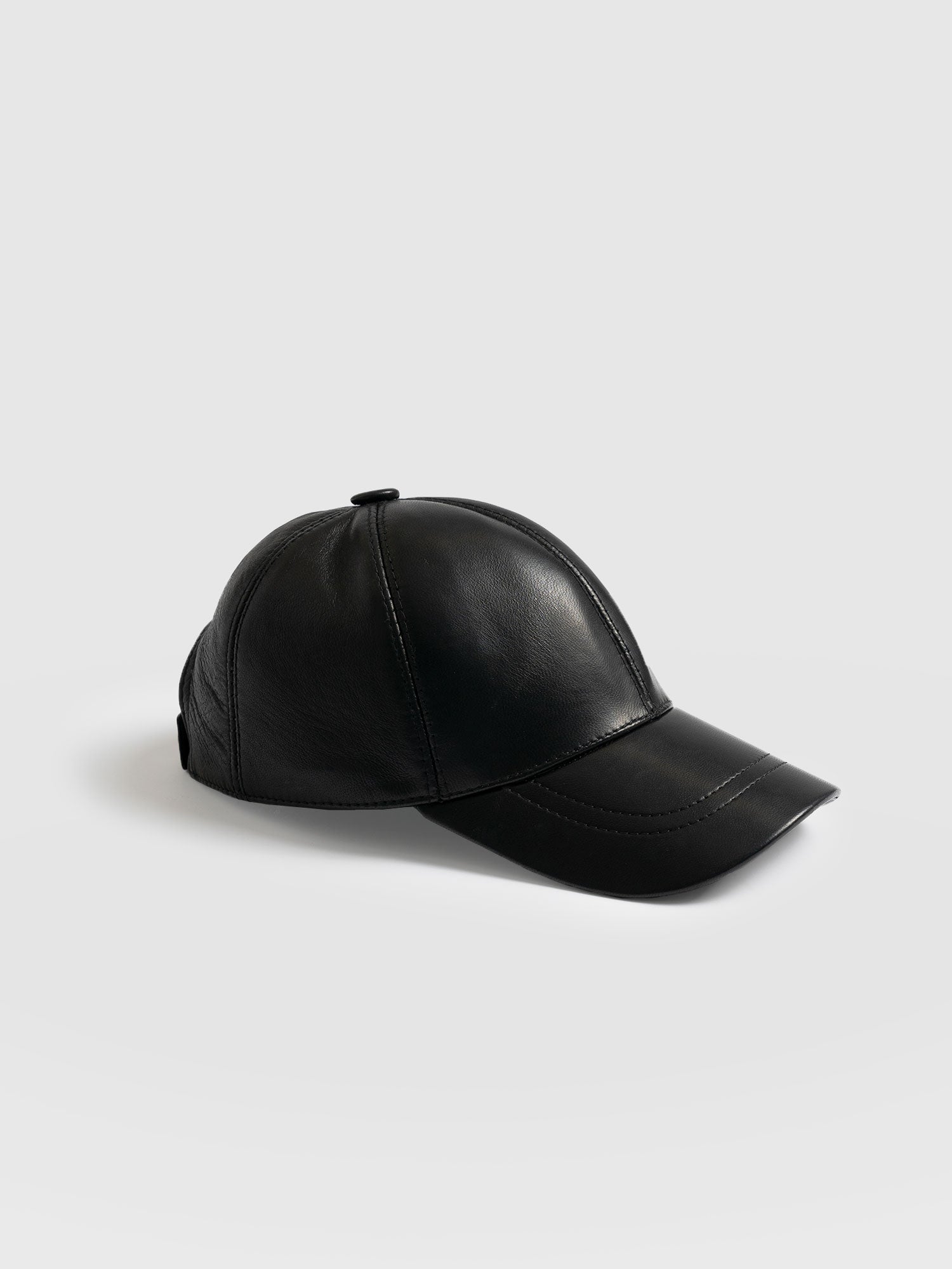 Avalon Leather Baseball Cap Black - Women's Hats | Saint and Sofia® UK