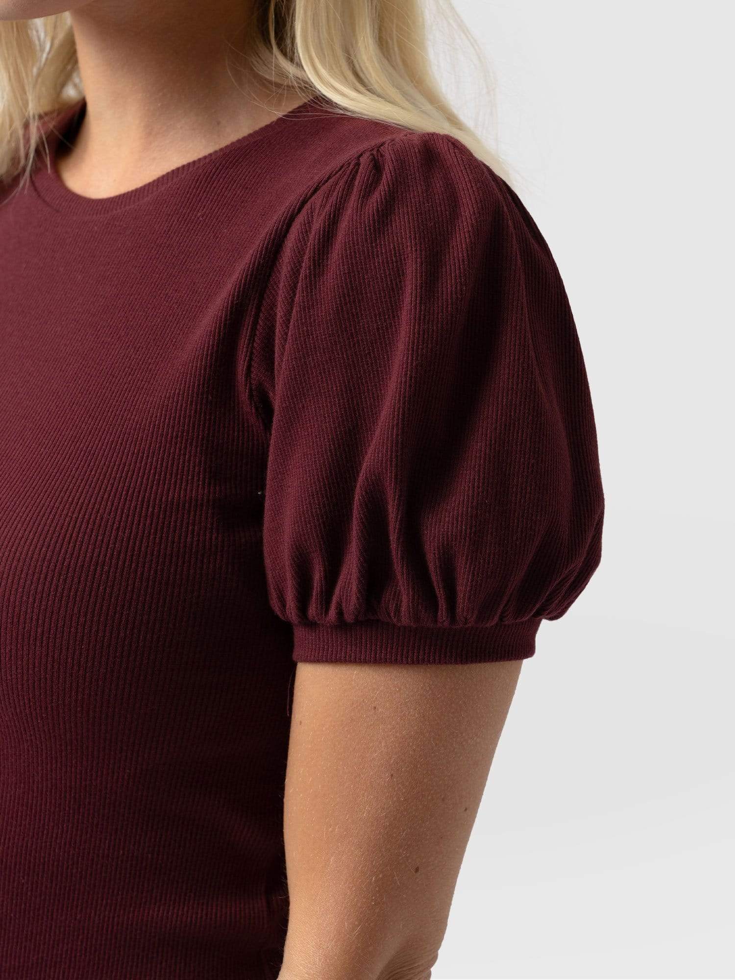 Cavendish Tee Puff Sleeve Pink - Women's T-Shirts | Saint + Sofia® UK