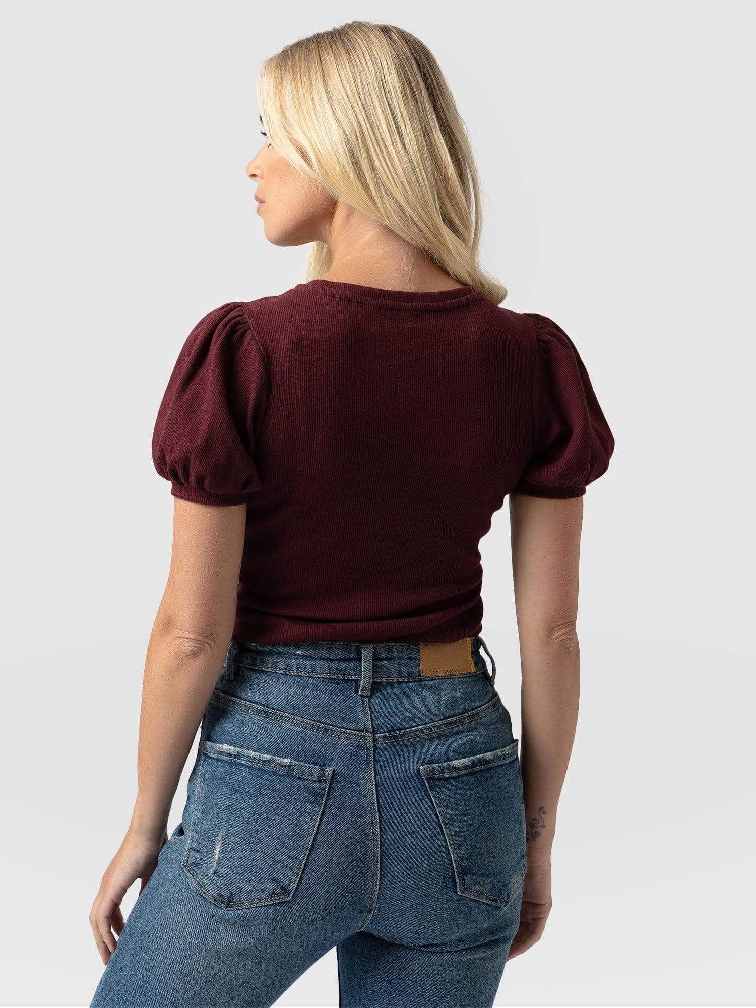 Cavendish Tee Puff Sleeve Pink - Women's T-Shirts | Saint + Sofia® UK