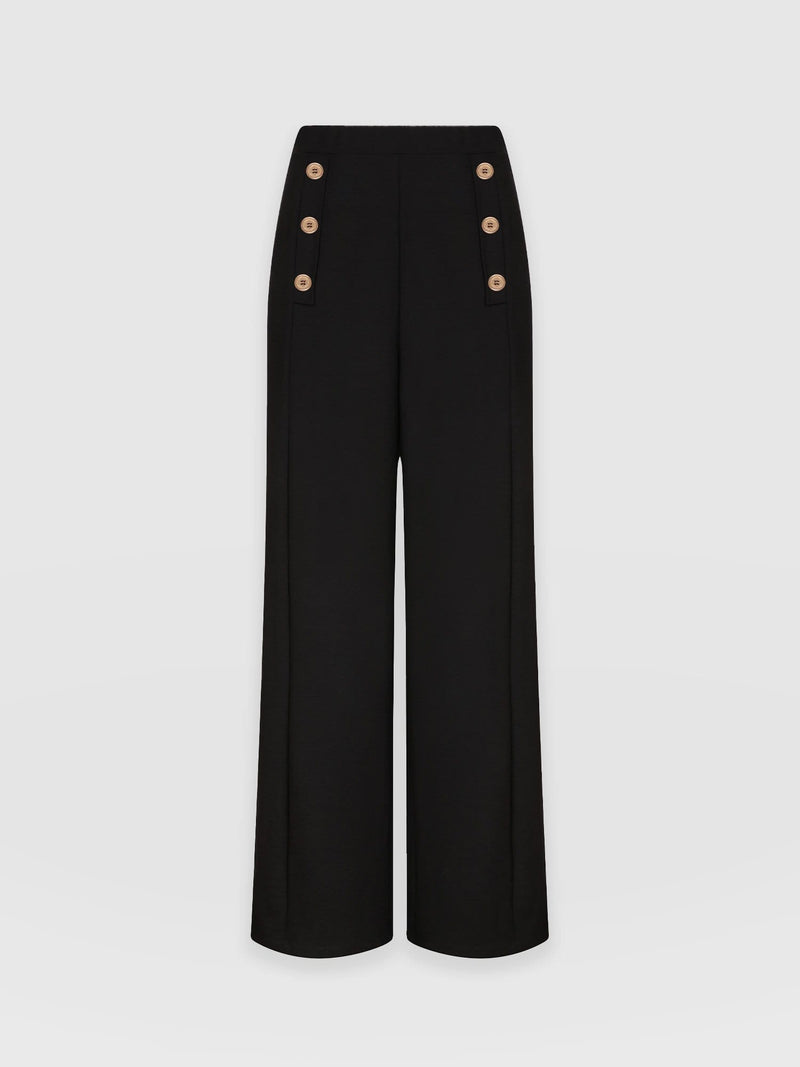 Chelsea Pant Black Jersey - Women's Trousers | Saint + Sofia® UK