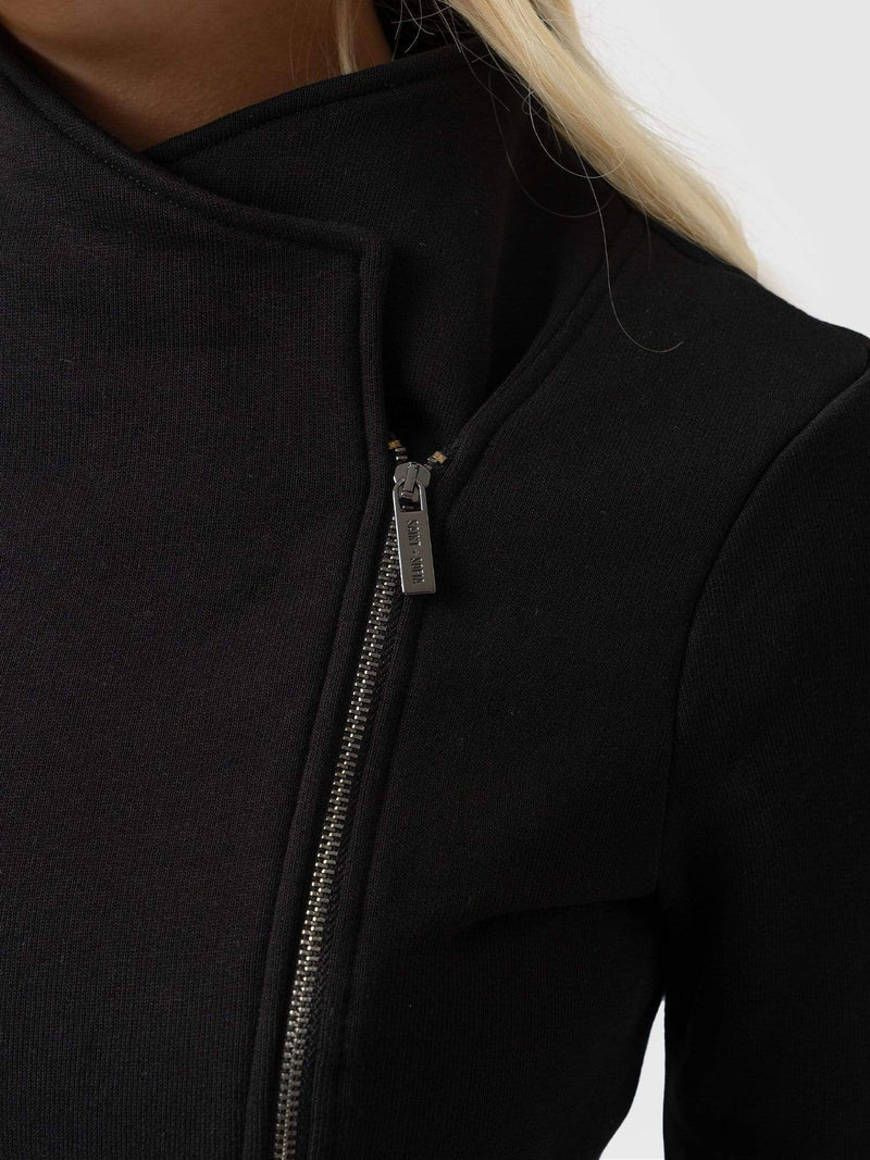 Cotton Biker Jacket Black - Women's Jackets | Saint + Sofia® UK