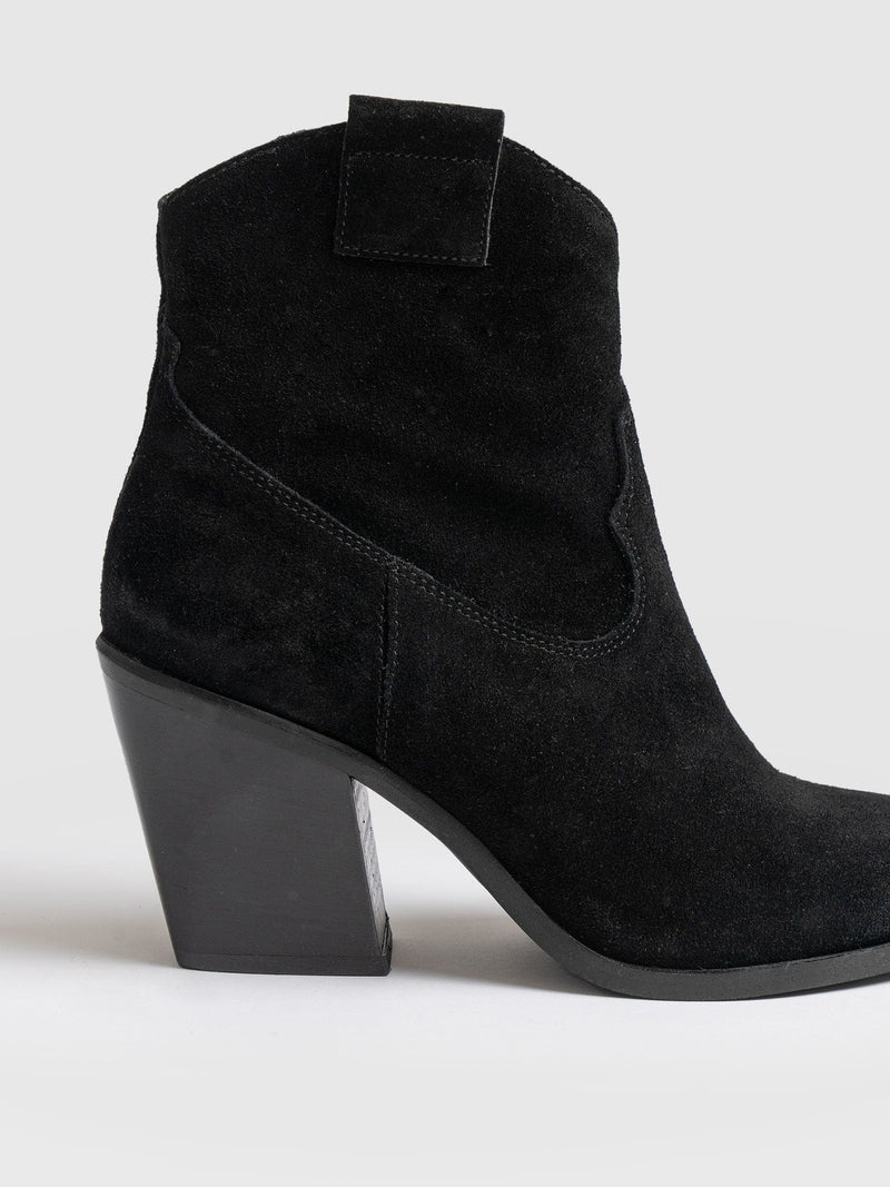 Dallas Mid Boot Black - Women's Leather Boots | Saint + Sofia® UK