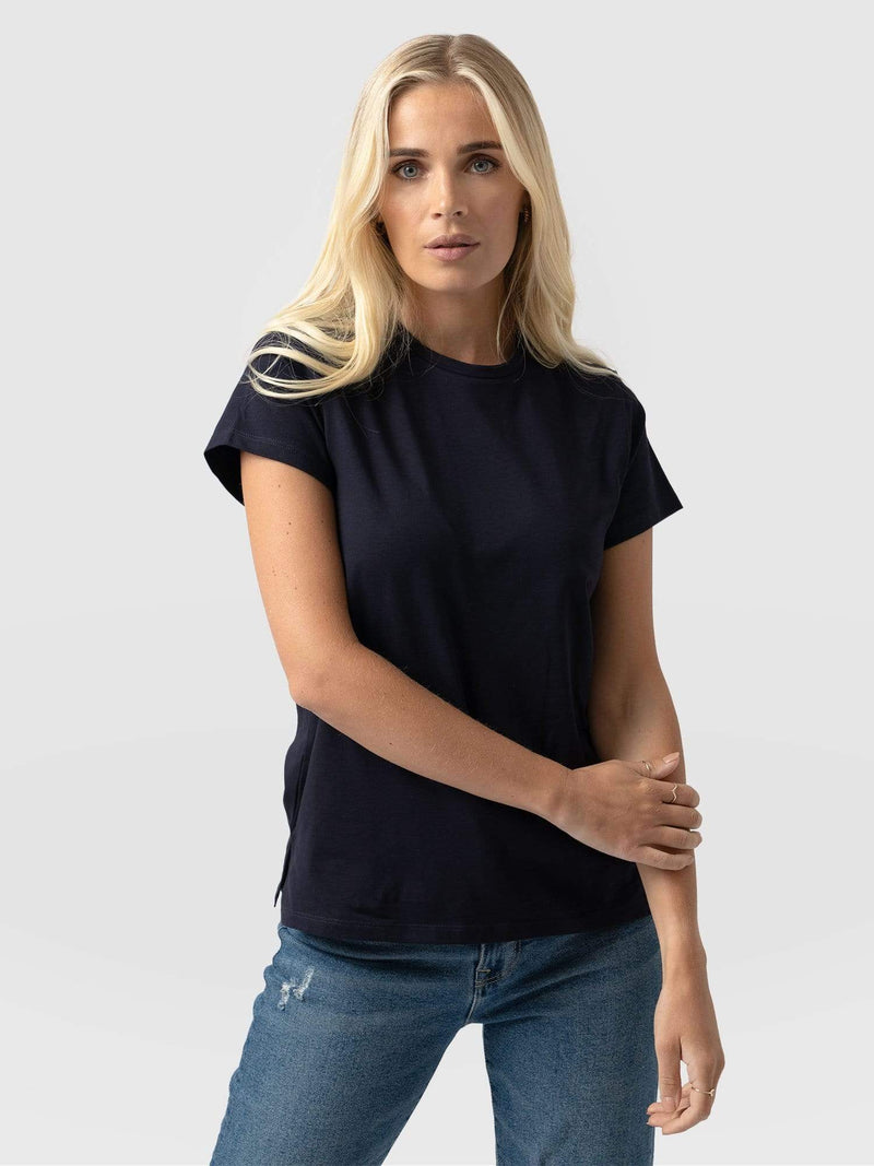 Easy Tee Navy - Women's T-Shirts | Saint and Sofia® UK
