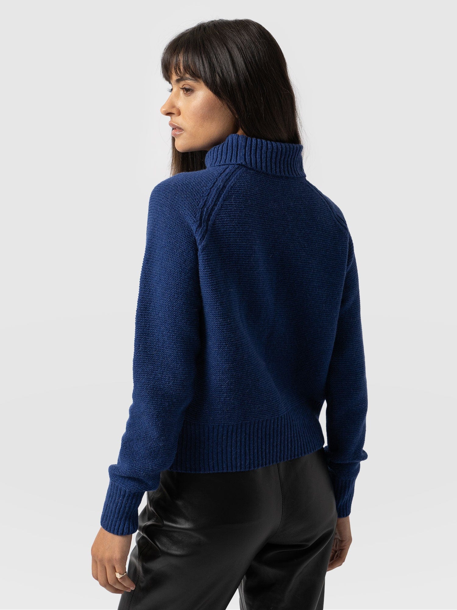 Glen Cable Knit Jumper Blue - Women's Jumpers | Saint + Sofia® UK
