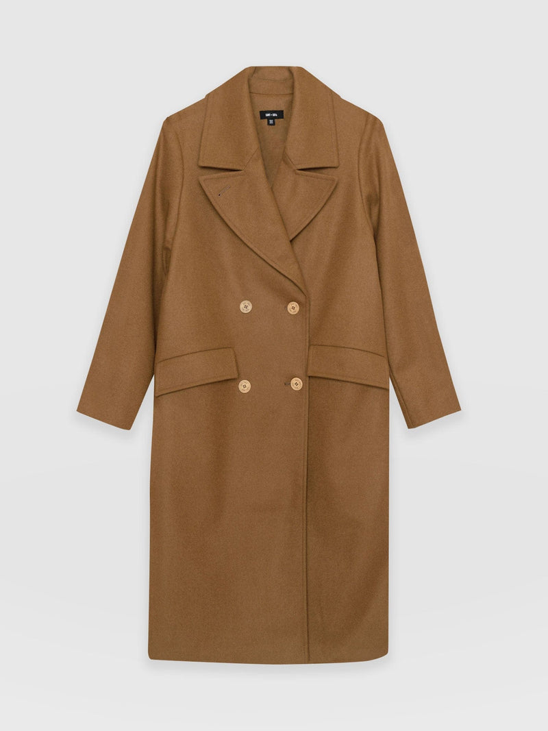 Halcyon Coat Camel - Women's Wool Coats | Saint + Sofia® UK