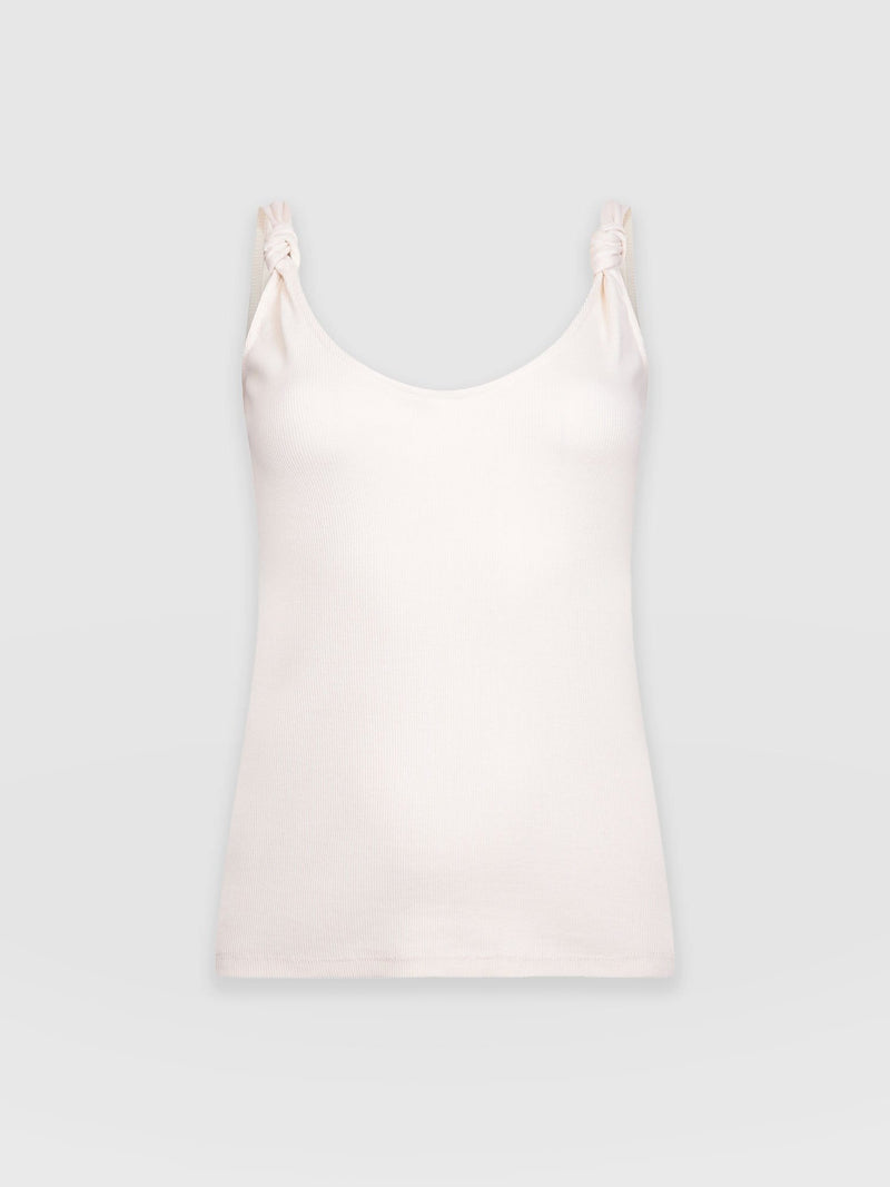 Knot Vest Rib Cream - Women's Vests | Saint + Sofia® UK