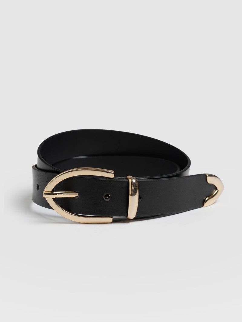 Victory Belt Black - Leather Belts | Saint + Sofia® UK