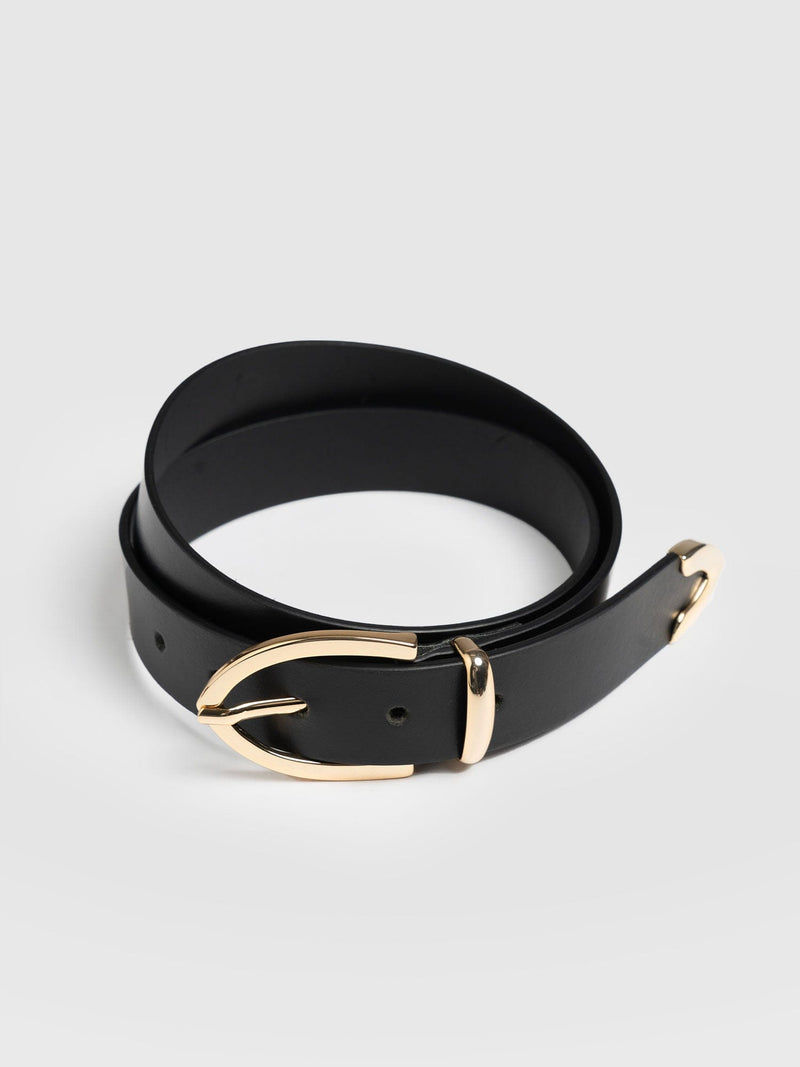 Victory Belt Black - Leather Belts | Saint + Sofia® UK